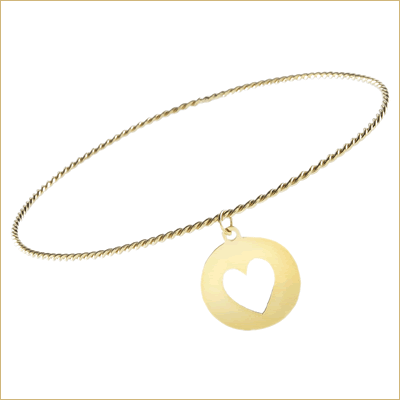 Gold bracelet with heart charm