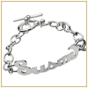 Silver toggle nameplate bracelet