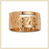 Gold monogram ring