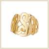 Gold monogram ring