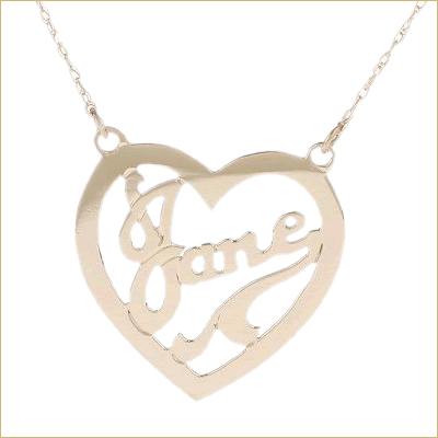 Gold heart nameplate