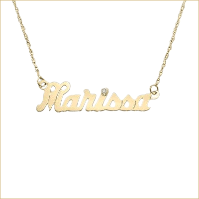 Gold script nameplate