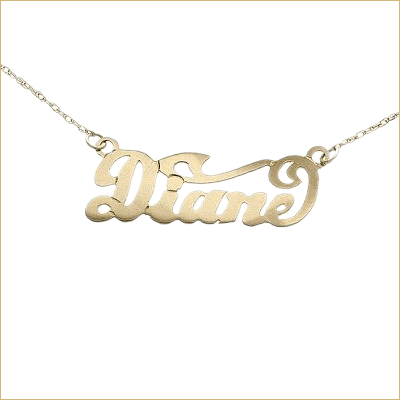 Gold script nameplate