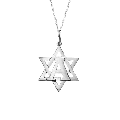Silver Star of David with initial monogram