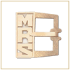Men's gold initial monogram belt buckle