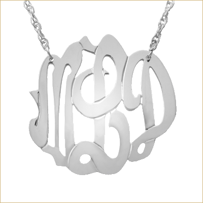 Men's silver initial monogram cuff links