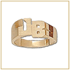 Men's gold initial monogram ring