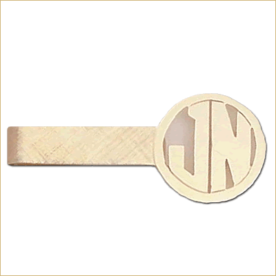 Men's gold monogram tie clip