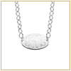 Silver engraved monogram pendant