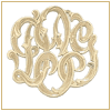 Gold script monogram pendant